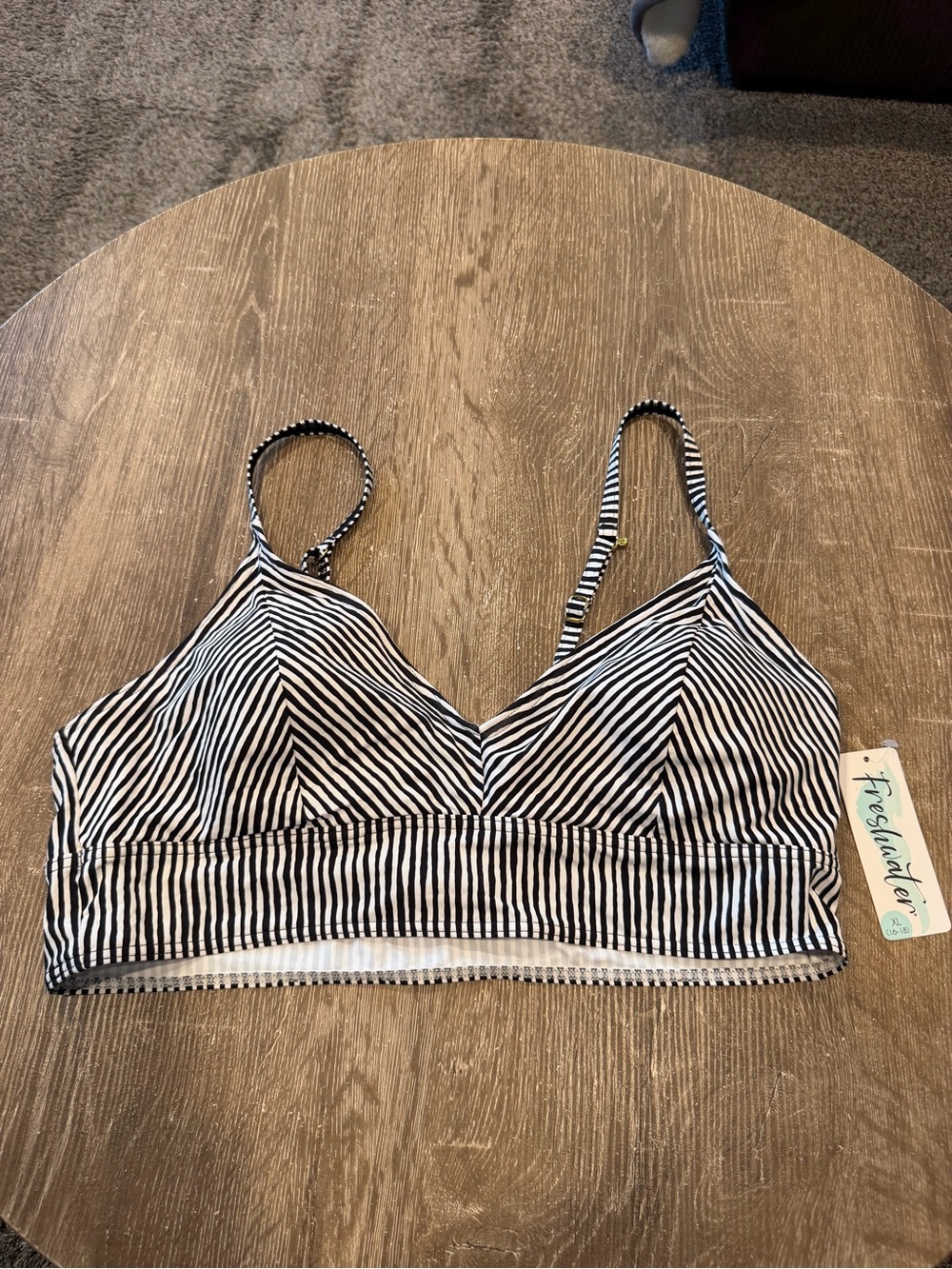Women’s Black & White Striped Swim Too
